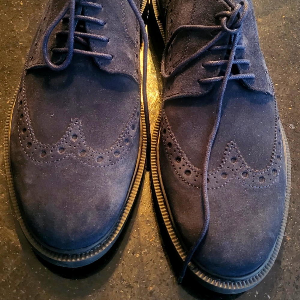 Navy blue suede Respira suede Derby shoes from Geox featuring almo